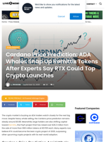 Cardano Price Prediction: ADA Whales Snap Up Remittix Tokens After Experts Say RTX Could Top Crypto Launches | Live Bitcoin News