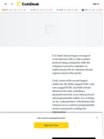 Citizens Starts Circle (CRCL) Coverage With Market Perform Rating on Stablecoin Growth, Valuation