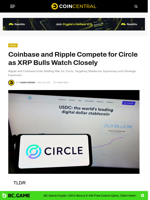 Coinbase and Ripple Compete for Circle as XRP Bulls Watch Closely