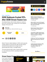 XUSD Stablecoin Crashed 70% After $93M Stream Finance Loss