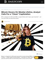 Bitcoin Hovers On Weekly Lifeline, Analyst Calls For a “Clean” Capitulation - DailyCoin