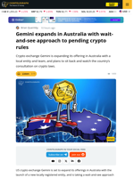 Crypto Exchange Gemini Expands Offering in Australia