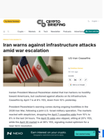 Iran warns against infrastructure attacks amid war escalation