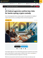 US Federal Agencies Outline Key Risks for Banks Eyeing Crypto Custody