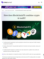 How does BlockchainFX combine crypto & tradFi? - CoinJournal
