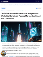 Chainlink Pushes More Oracle Integrations While Lightchain AI Pushes Market Sentiment Into Overdrive