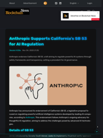 Anthropic Supports California's SB 53 for AI Regulation - Blockchain.News