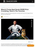 Musk & Trump Spat Sends DOGE Price Crumbling, Tesla In The Trenches - DailyCoin