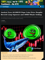 Analyst Eyes $0.00039 Pepe Coin Price Despite Record Long Squeeze and 400B Whale Selling
