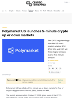 Polymarket US launches 5-minute crypto up or down markets