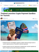Thailand Launches Crypto Payment Sandbox for Tourists - TheNewsCrypto