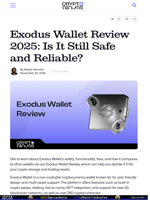 Exodus Wallet Review 2025: Is It Still Safe and Reliable? – CryptoNinjas