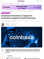 Coinbase Promises to Improve Customer Support Amid Criticism