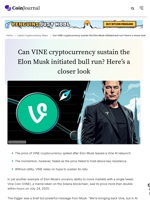 Can VINE cryptocurrency sustain the Elon Musk initiated bull run? Here’s a closer look - CoinJournal
