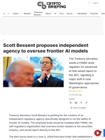 Scott Bessent proposes independent agency to oversee frontier AI models