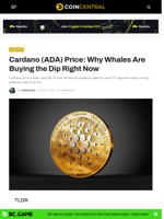 Cardano (ADA) Price: Why Whales Are Buying the Dip Right Now - CoinCentral