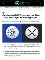 Cardano and XRP Ecosystem Link Up as Tokeo Wallet Eyes XRPL Integration - Crypto News Flash