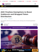 ASIC Finalizes Exemptions to Boost Stablecoin and Wrapped Token Distribution