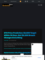 ETH Price Prediction: $2,800 Target Within 30 Days, But $2,200 Breach Changes Everything - Blockchain.News