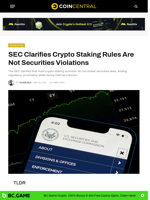 SEC Clarifies Crypto Staking Rules Are Not Securities Violations - CoinCentral