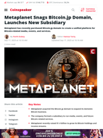 Metaplanet Snags Bitcoin.jp Domain, Launches New Subsidiary - Coinspeaker