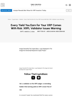 Every Yield You Earn for Your XRP Comes With Risk: XRPL Validator Issues Warning