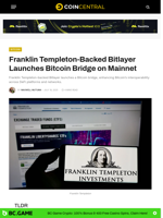 Franklin Templeton-Backed Bitlayer Launches Bitcoin Bridge on Mainnet - CoinCentral