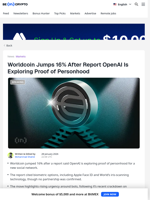 Worldcoin Jumps as OpenAI Explores Iris Scans for Social App