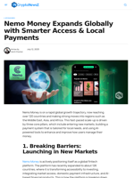 Nemo Money Expands Globally with Local Access & AI Tools