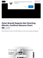 Peter Brandt Regrets Not Shorting Bitcoin, Confirms Banana Chart - U.Today