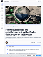 How stablecoins are quietly becoming the Fed’s debt buyer of last resort
