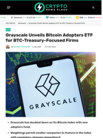 Grayscale Unveils Bitcoin Adopters ETF for BTC-Focused Firms