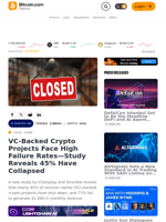 VC-Backed Crypto Projects Face High Failure Rates—Study Reveals 45% Have Collapsed – Crypto News Bitcoin News