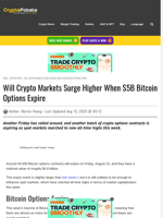 Will Crypto Markets Surge Higher When $5B Bitcoin Options Expire