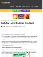 Apu Is Now Live for Trading on Hyperliquid