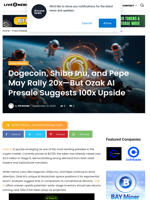 Dogecoin, Shiba Inu, and Pepe May Rally 20x—But Ozak AI Presale Suggests 100x Upside | Live Bitcoin News