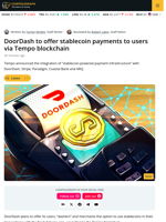 DoorDash to Offer Stablecoin Payments to Users via Tempo Blockchain
