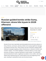 Russian guided bombs strike Sumy, Kherson; drone hits Izyum in 2026 offensive