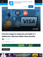 Visa Makes Huge Crypto Move to Support Two Major Blockchains, Best Wallet Token to Benefit