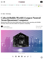 Caltech Builds World’s Largest Neutral-Atom Quantum Computer - Decrypt
