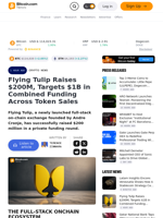 Flying Tulip Raises $200M, Targets $1B in Combined Funding Across Token Sales – Crypto News Bitcoin News