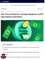 SOL Price Poised for October Breakout as ETF Speculation Intensifies