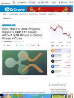 Elon Musk's Grok Projects Ripple's XRP ETF Could Attract $20 Billion in Debut Phase Inflows ⋆ ZyCrypto