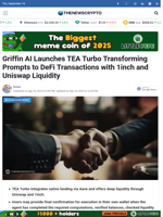Griffin AI Launches TEA Turbo Transforming Prompts to DeFi Transactions with 1inch and Uniswap Liquidity - TheNewsCrypto