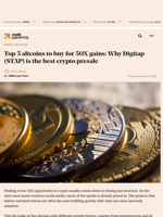 Top 5 altcoins to buy for 50X gains: Why Digitap ($TAP) is the best crypto presale - AMBCrypto
