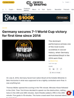 Germany secures 7-1 World Cup victory for first time since 2014