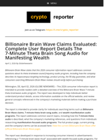 Billionaire Brain Wave Claims Evaluated: Complete User Report Details The 7-Minute Theta Brain Song Audio for Manifesting Wealth