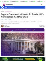Crypto Community Reacts To Travis Hill FDIC Chair Nomination