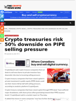 Crypto treasuries risk 50% downside on PIPE selling pressure - The Crypto News Wire