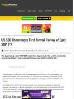 US SEC Commences First Formal Review of Spot XRP ETF